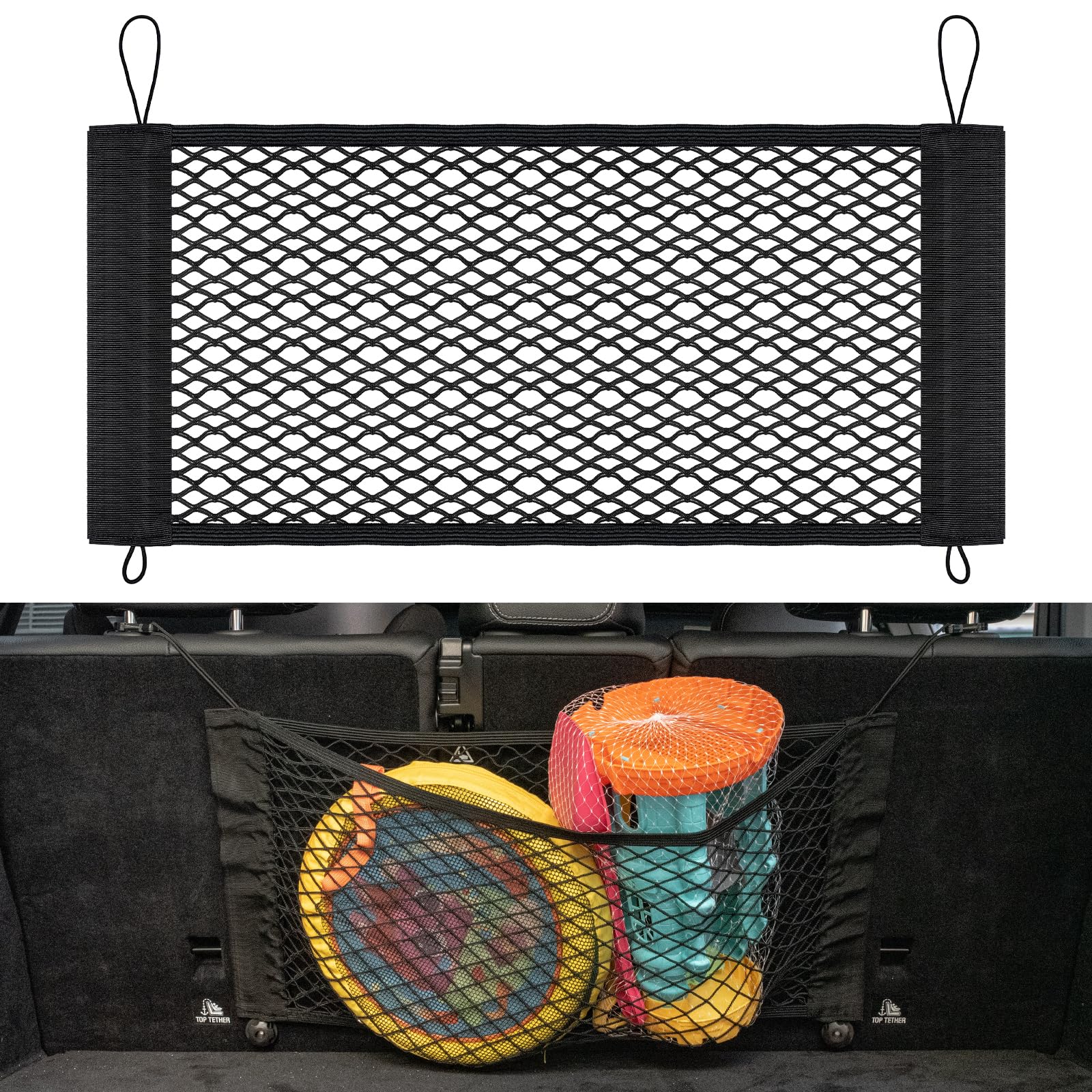 Filet De Rangement Coffre Voiture 65x35 Cm – Organisateur Poche Suspendue Pour SUV, Camping Et Voyages
