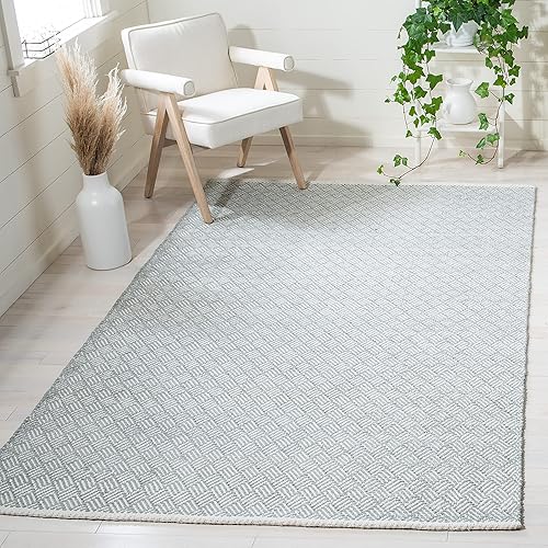 Miniatura 2 de SAFAVIEH Boston Collection BOS680E - Alfombra de algodón de tejido plano hecha a mano de 9 x 12 pies color gris