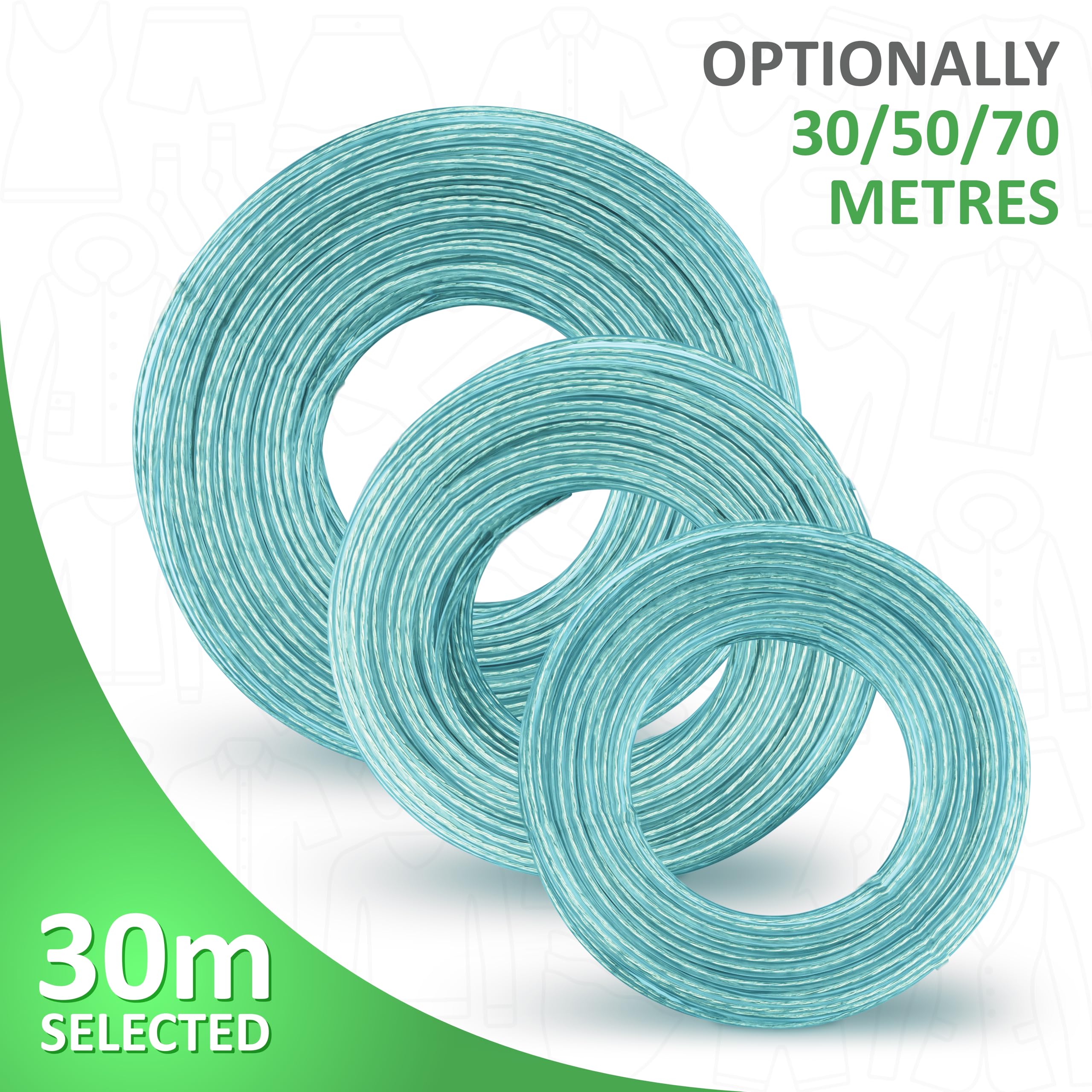 SimplySmooth Clothes Line 30 m, Laundry Rope with Steel Core in 3 Lengths, Sturdy Laundry Line Extra Strong - Image 3