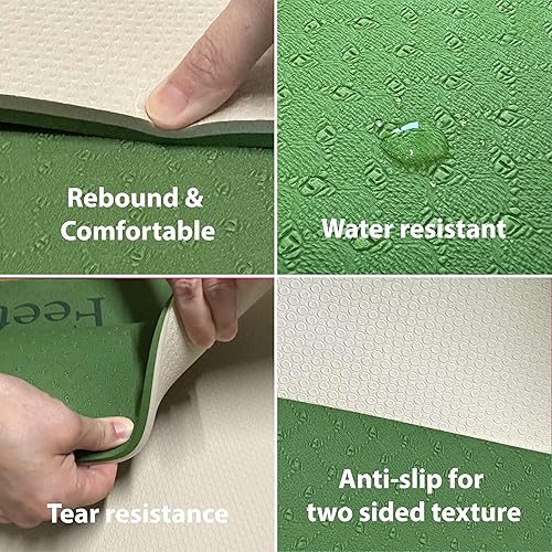 Miniatura 4 de Esterilla de yoga extra gruesa con correa, 25 pulgadas (0.394 in), alfombrilla de entrenamiento antideslizante para yoga, pilates y ejercicios de