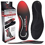 Physix Gear Orthotic Insoles for Men & Women - Arch Support Orthotics Insole, Orthopedic Insoles, Inserts for Men & Women, Foot Insoles for Plantar Fasciitis Comfort, Shoe Insert, Feet, Red/Black, L