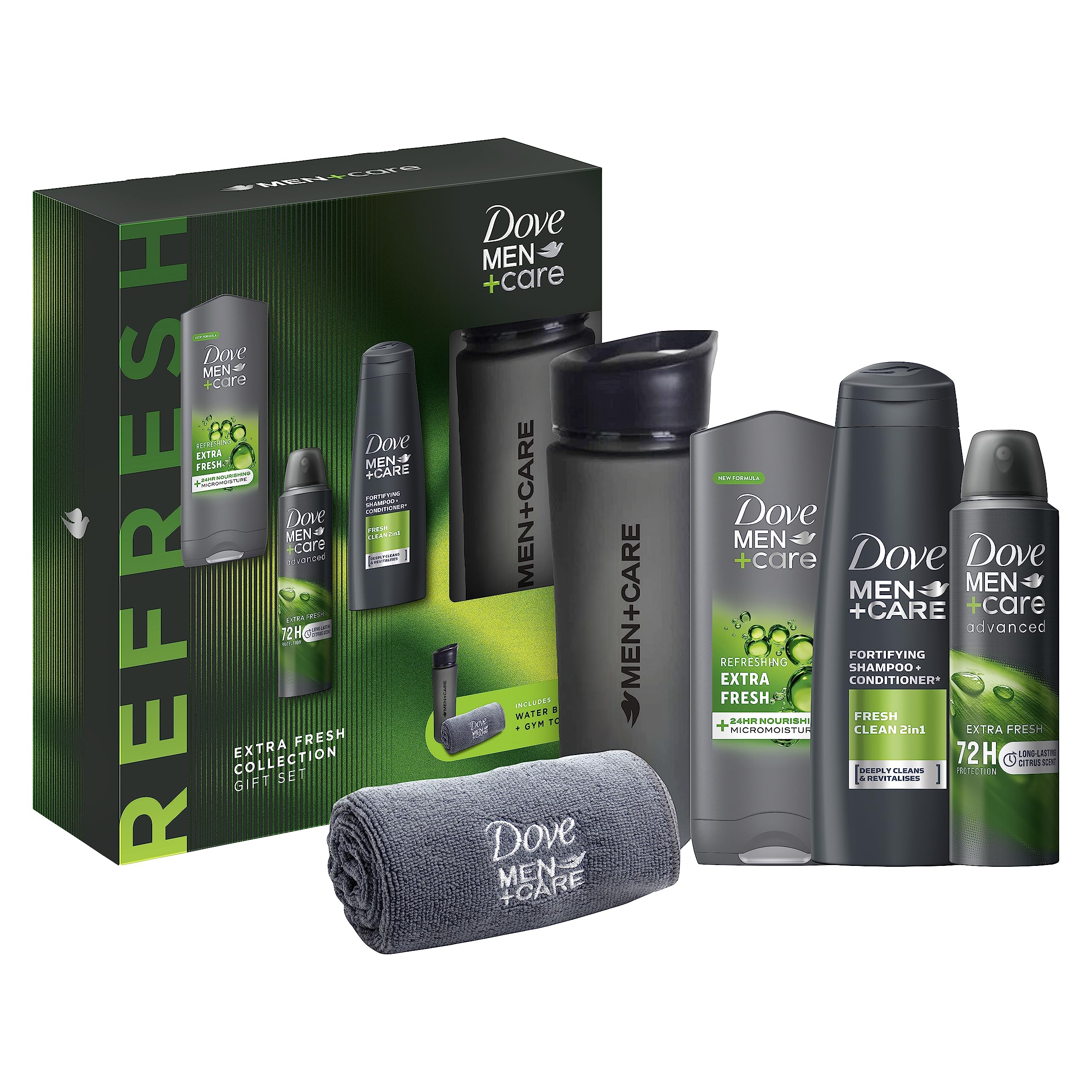 DOVE MEN + CAREExtra Fresh Collection Trio Gift Set for refreshed and comfortable skin grooming gifts for him 3 pc