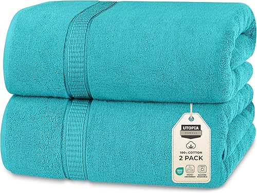 Vista 212 de Utopia Towels - Toalla de baño gigante, 2 unidades, 17.69 oz/yd2 (600 gsm), 100% algodón hilado en anillo, altamente absorbentes y de secado rápido