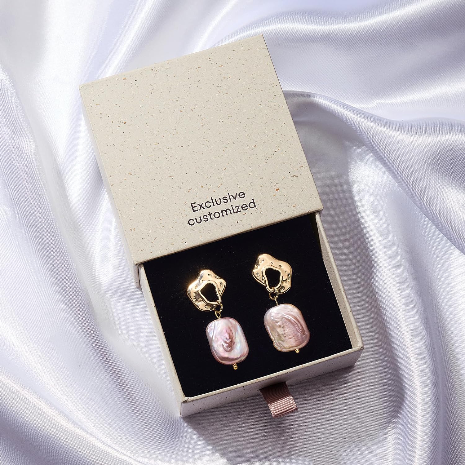 Real Freshwater Pearl Earrings, Natural Pink Baroque Gold Plated Dangle Earrings, Hypoallergenic 925 Sterling Silver Jewelry Gift for Women Mom Wife Lover Her on Anniversary Birthday - Image 4