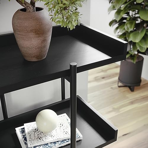 Miniatura 7 de Martha Stewart Emmett - Estantería de 3 estantes con marco de metal vertical, unidad de almacenamiento para oficina en casa, 35 pulgadas de alto,