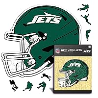 Iconic Puzzles - Casco New York Jets, Puzzle di Legno con licenza ufficiale NFL