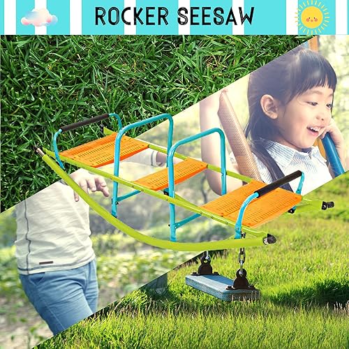 Miniatura 2 de Balancín para niños, balancín mecedor de metal para niños pequeños y niñas de 3 a 6 años, equipo de juego al aire libre para niños, Teeter Totter