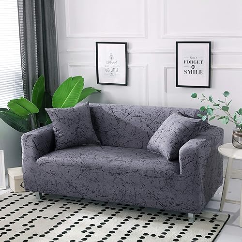Miniatura 2 de HOOBUY Funda de sofá estampada elástica para sillón de 2 plazas y sofá biplaza con dos fundas de almohada gratis 09# (2 plazasSofá biplaza)