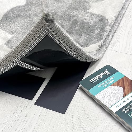 Floormuffler Kit de agarraderas magnéticas para alfombras Magnus. Utiliza el poder del magnetismo para sujetar firmemente alfombras y tapetes en su