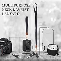 Vista 96 de Soporte de tarjetas de ID 2 en 1, cartera chica multiusos, correa de muñeca extraíble, cordón para cuello, ventana clara, 5 ranuras, para teléfono