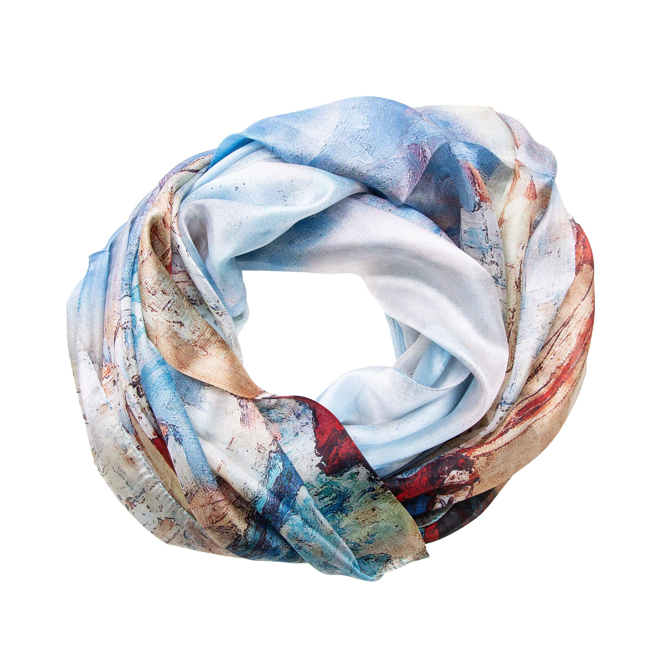 Tinitex - Sciarpa in chiffon blu marittimo, 180 x 110 cm, Blu, 180x110cm
