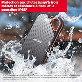 SANDISK Extreme PRO Portable SSD 1TB (up to 2000 MB/s read speeds, Powerful NVMe Solid State Performance, IP65 rated for dust and water resistance, 256-bit AES hardware encryption) Black - 6