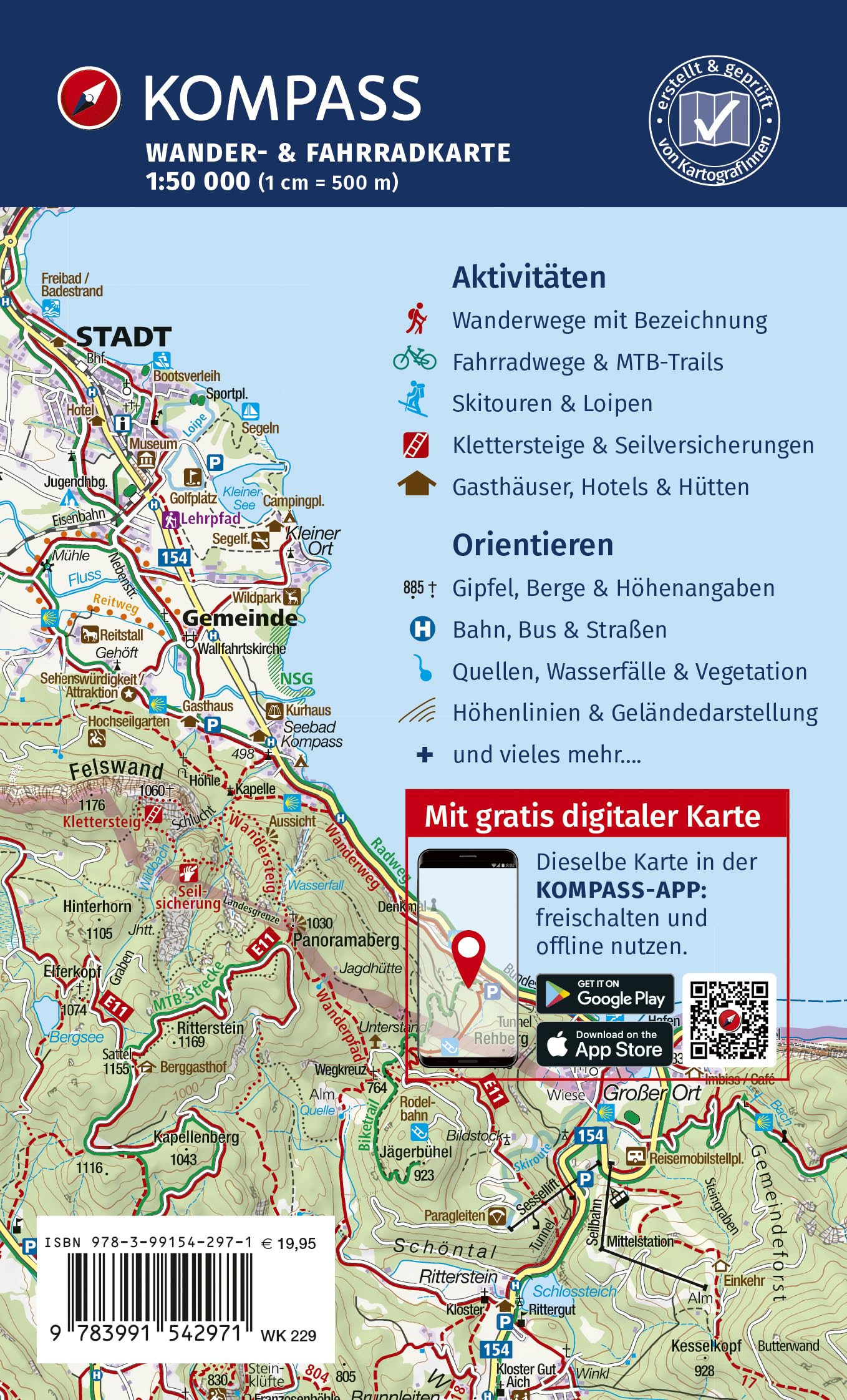 KOMPASS Wanderkarten-Set 229 Salzkammergut (2 Karten) 1:50.000: Wander- und Fahrradkarte in einem - inklusive Offline-Verwendung in der KOMPASS-App. Wander-& Radwege. Panorama. Skitouren. Langlaufen.