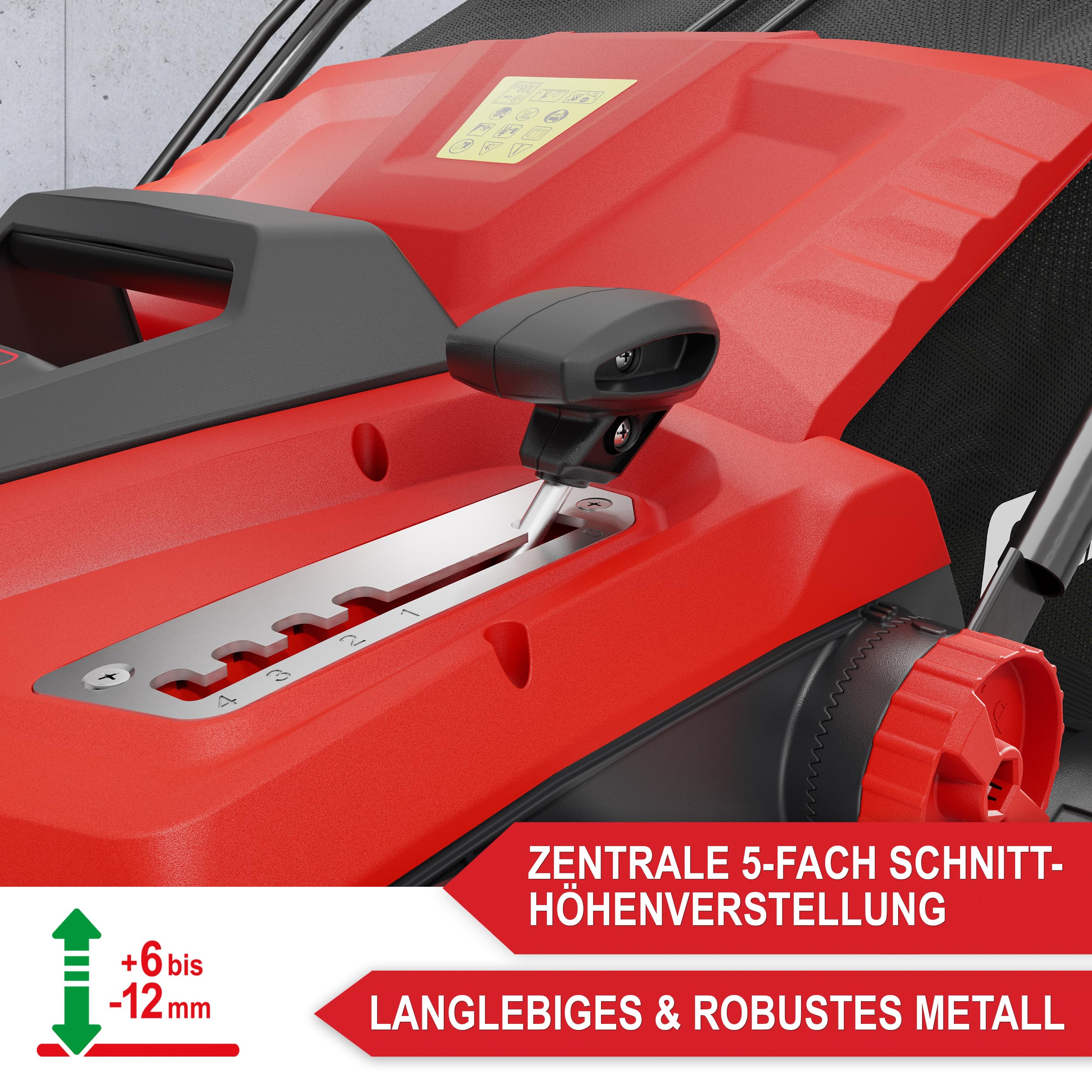ONBEST 2in1 Elektro Vertikutierer 1800 W – 38 cm mit Fangkorb | Rasenvertikutierer mit Vertikutier- & Lüfterwalze, 45 L Fangkorb – entfernt Moos, Unkraut und Rasenfilz