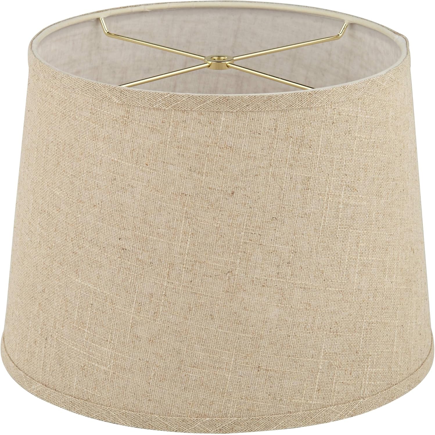 Set of 2 Hardback Drum Lamp Shade (Pre-Assembled) s Burlap Linen Medium 11" Top x 13" Bottom x 9.5" High (Spider) - Springcrest