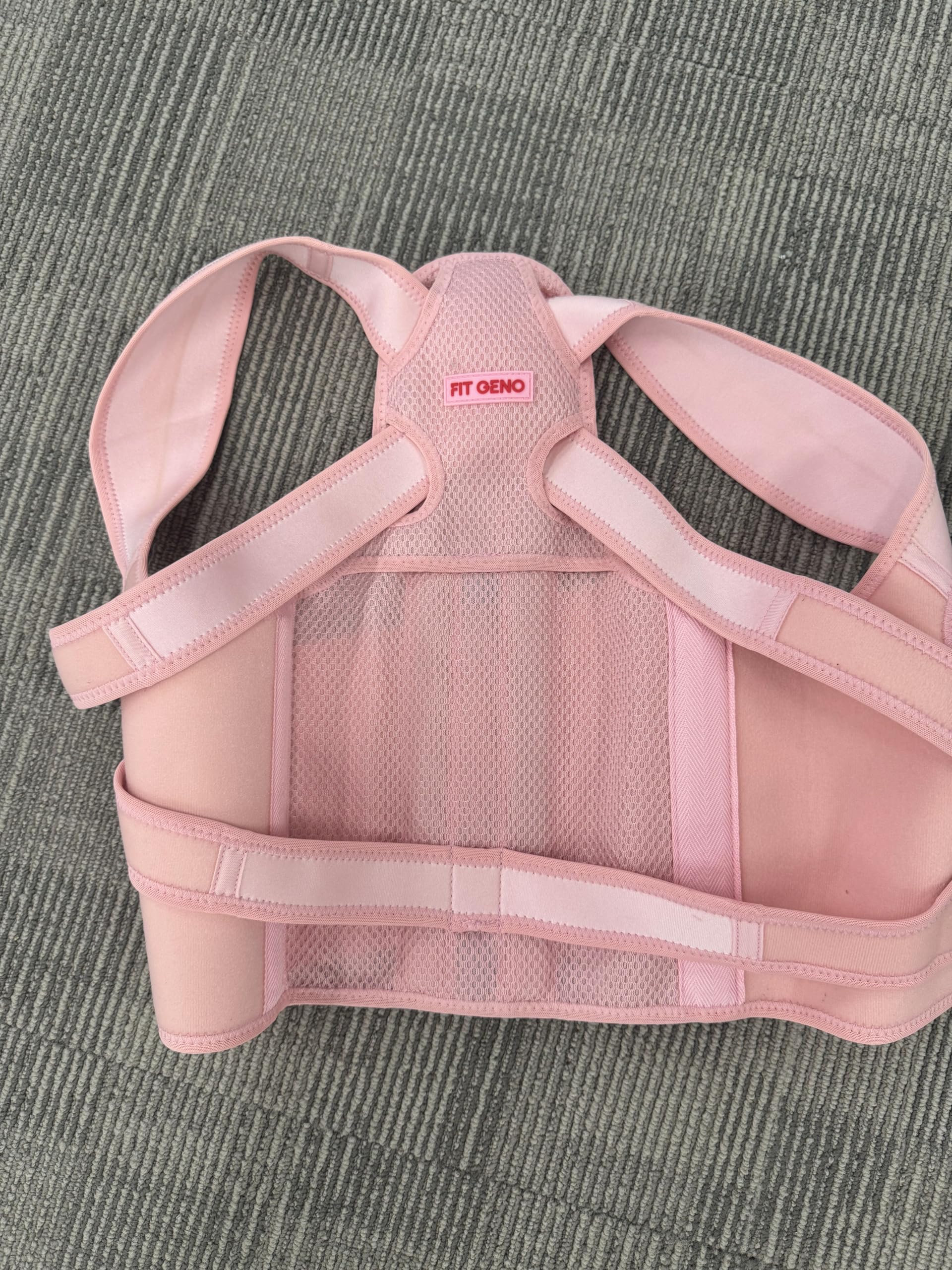 Fit Geno Small Unisex Full-Back Posture Brace – Adjustable Shoulder Aligner & Spine Support for Scoliosis/Kyphosis Pain Relief