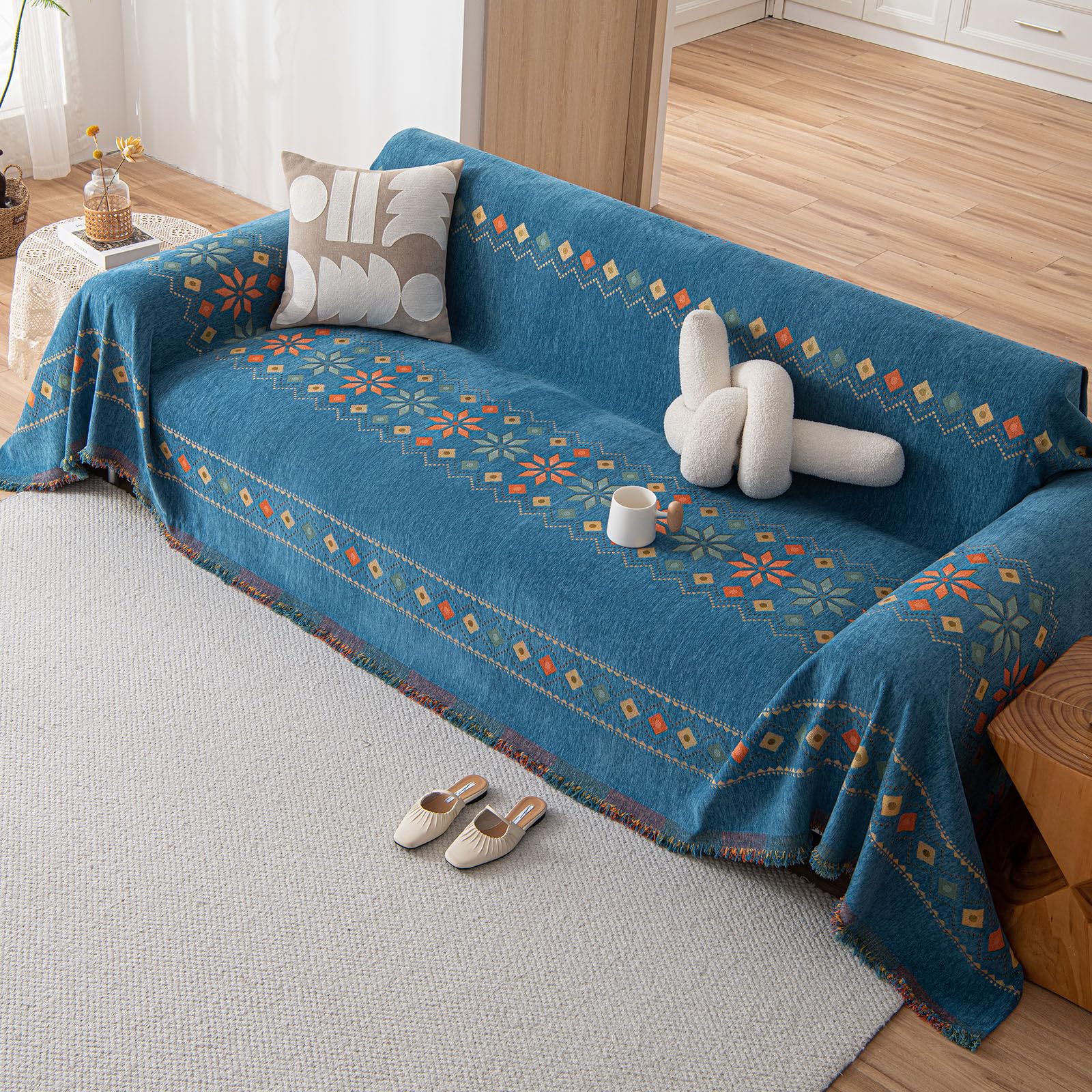 Housse de canapé réversible en chenille lavable pour protéger votre salon