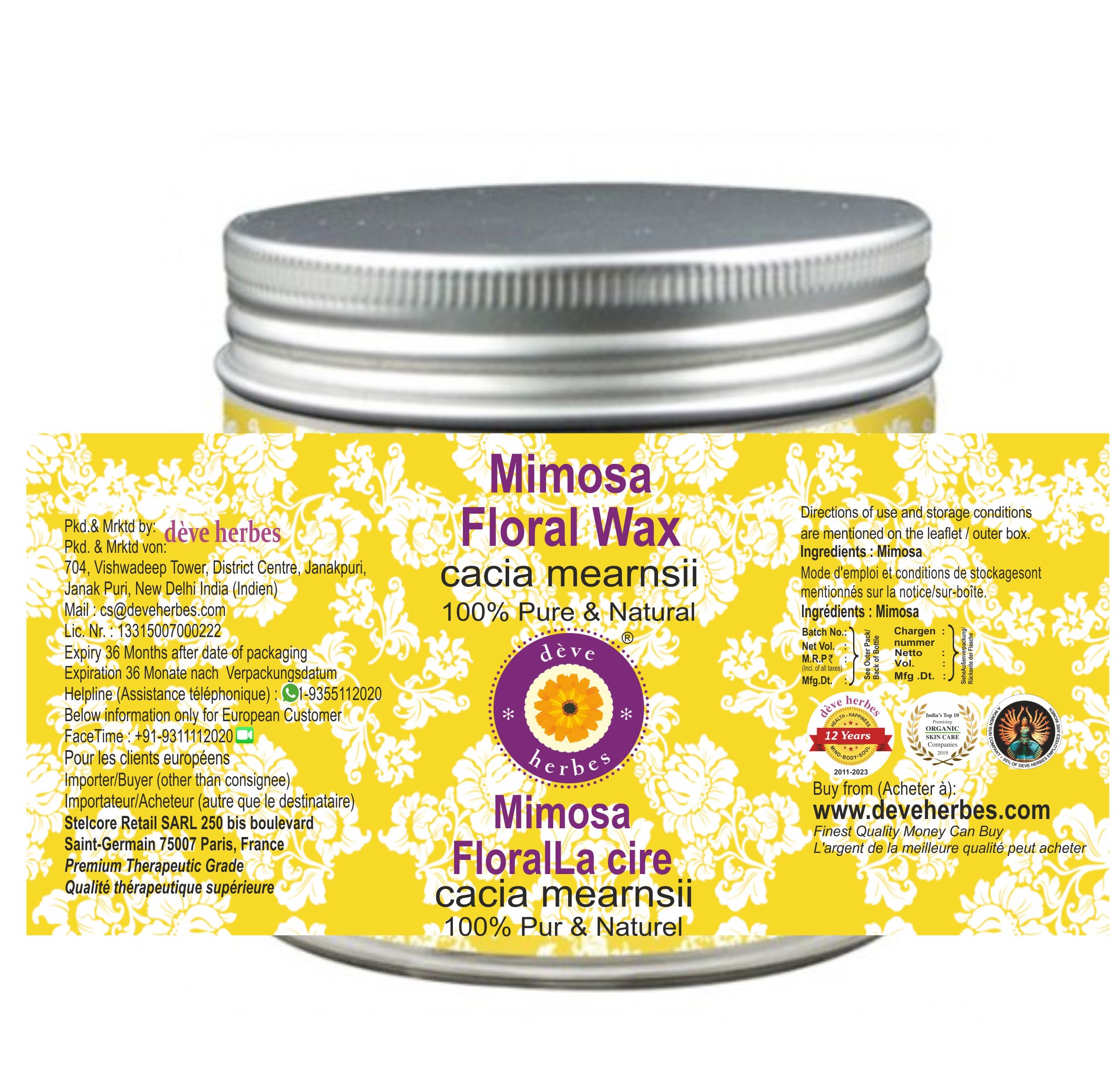 Amazon.com : dève herbes Pure Mimosa Floral Wax (Acacia mearnsii