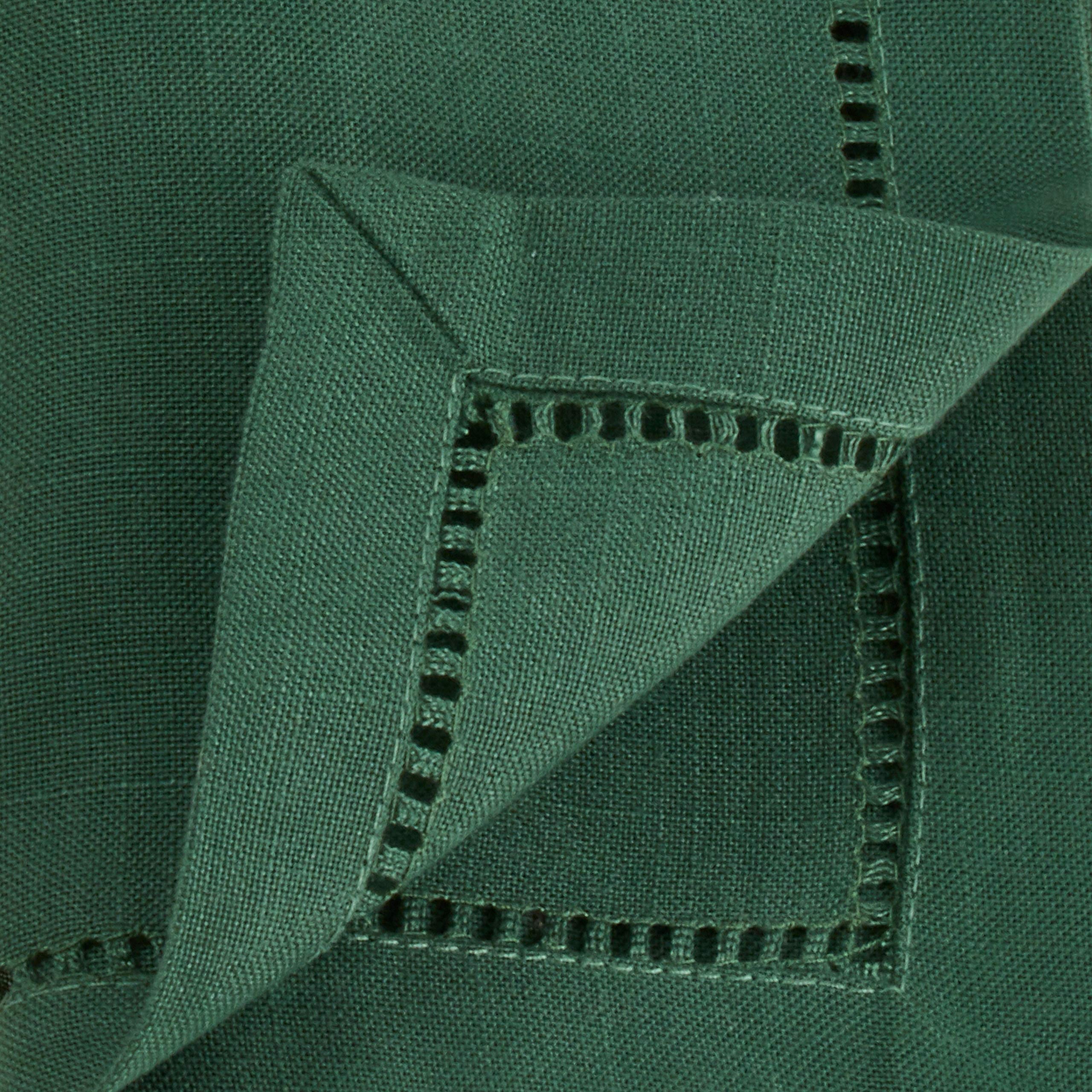 Fennco Styles Rochester Collection Classic Hemstitched 22 x 22 Inch Cloth Napkins, Set of 4 - Jasper Green Dinner Napkins for Banquets, Wedding Décor, Special Events and Home Everyday Use