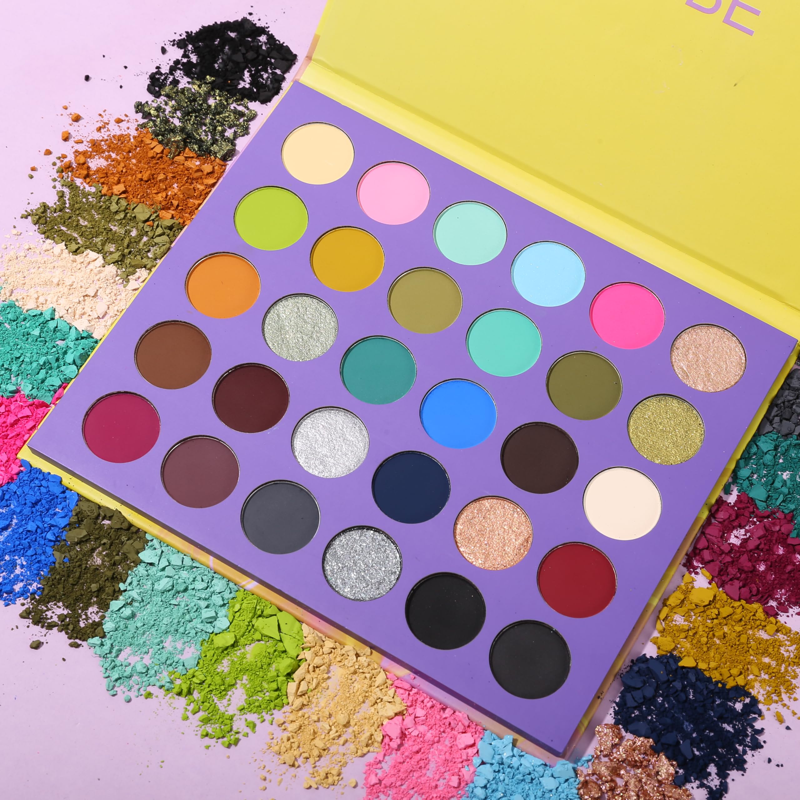 UCANBE 30 Colors Eyeshadow Makeup Palette, Bright Rainbow & Deep Neutral Tones, Matte Glitter Finishes, Highly Pigmented - Image 2