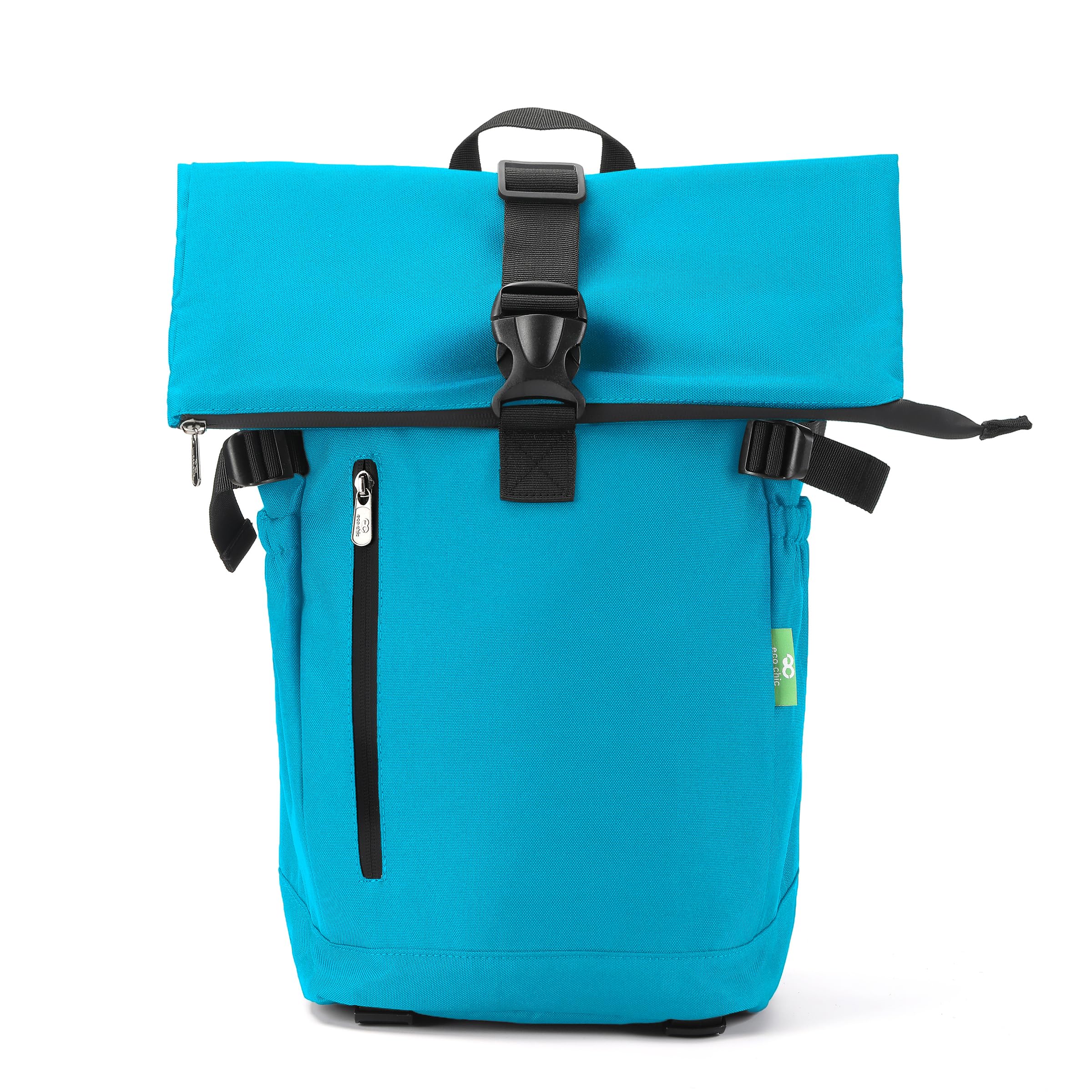 Eco Chic Unisex Teal Waterproof Recycled Canvas Roll Top Backpack (Teal)