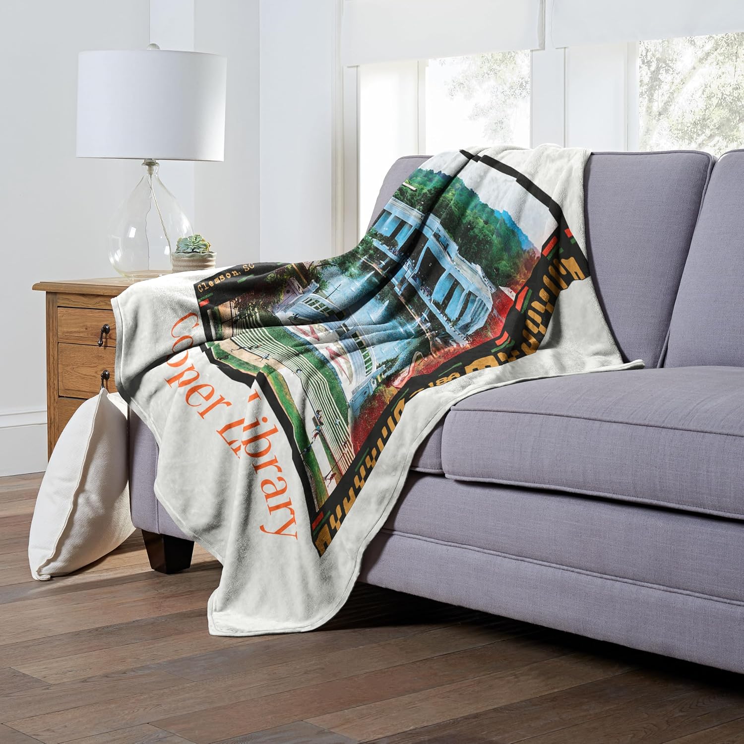 NORTHWEST NCAA Clemson Tigers Silk Touch Throw Blanket, 50" x 60", Campus Life