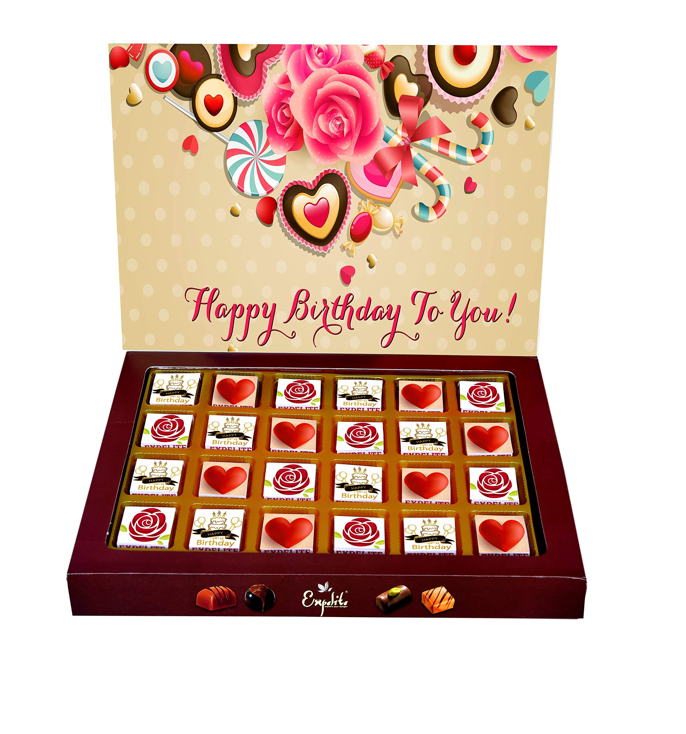 Expelite Personalised Happy Birthday Combo Chocolate Gift Box Combo Gift Hamper Pack