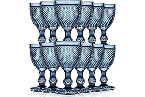 Bokon 12 Pack Blue Wine Glasses Set