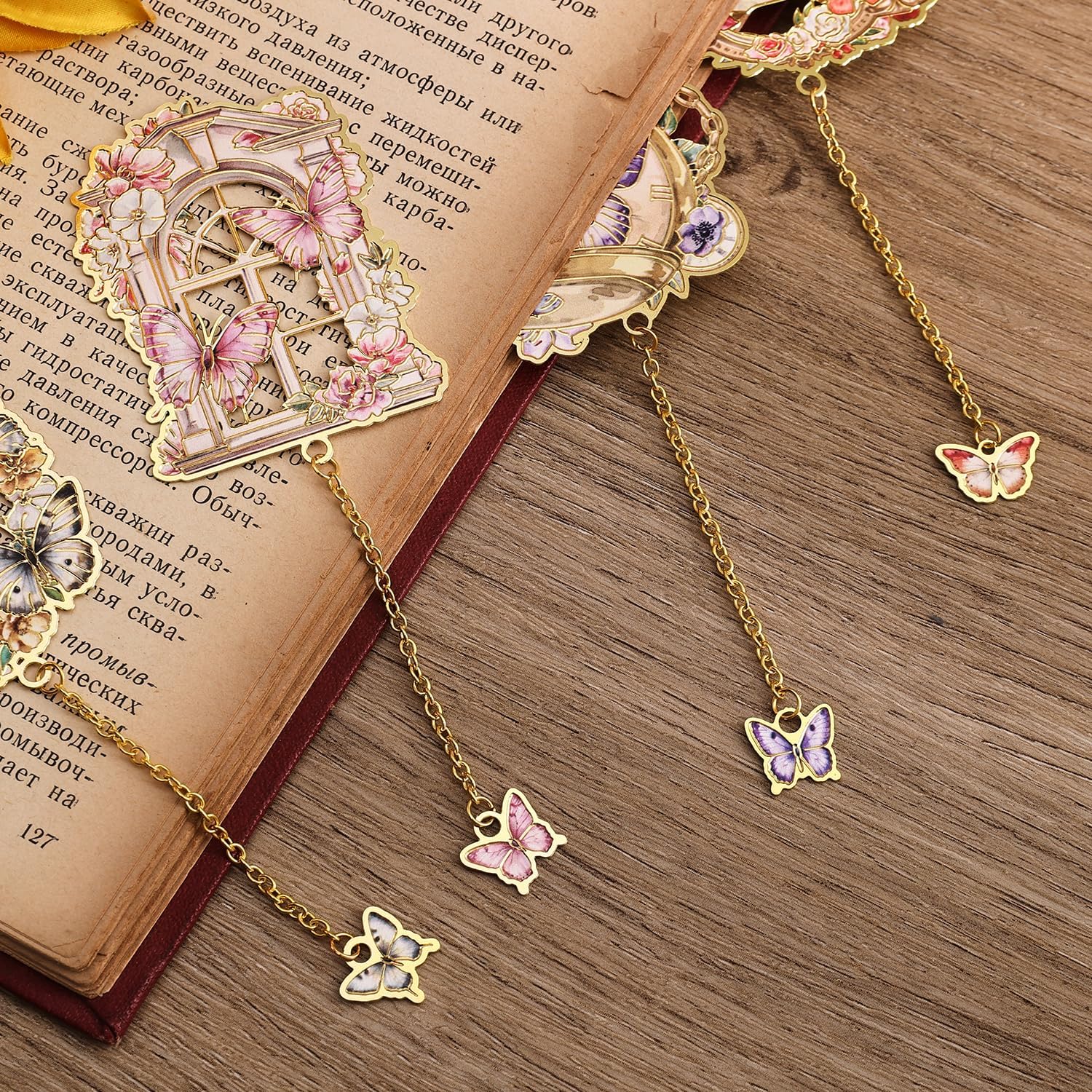 Metal Butterfly Bookmarks for Women - 4 Pieces Unique Cute Page Holder Book Marks for Teachers Students Teen Girl Gifts Book Reading Lovers Writers, Book Markers for School Office Home Supplies (4pcs) image 4