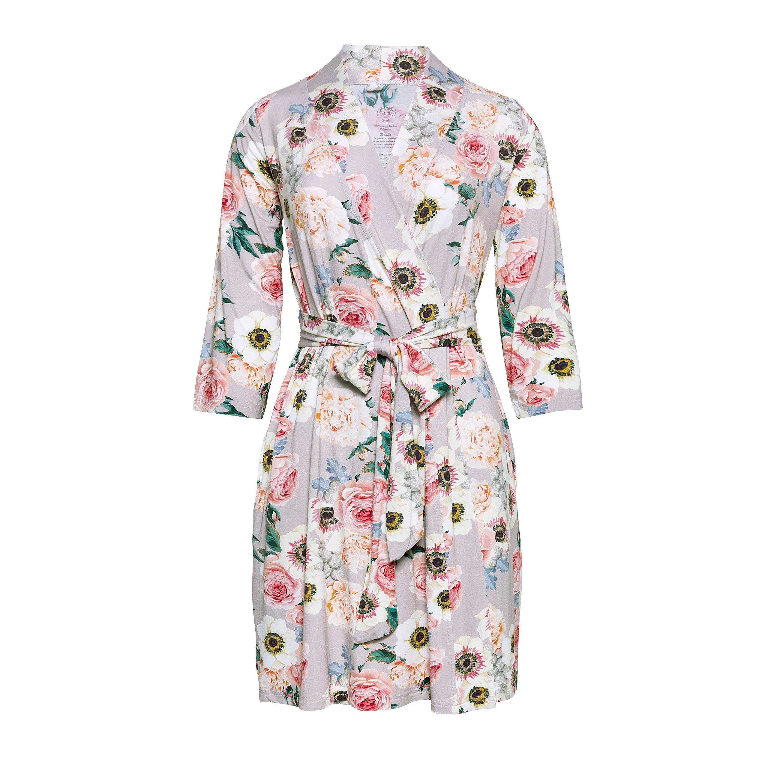 Posh PeanutMaternity Robe for Hospital Delivery - Soft Viscose from Bamboo Postpartum Robe for Women Nursing & Lounging