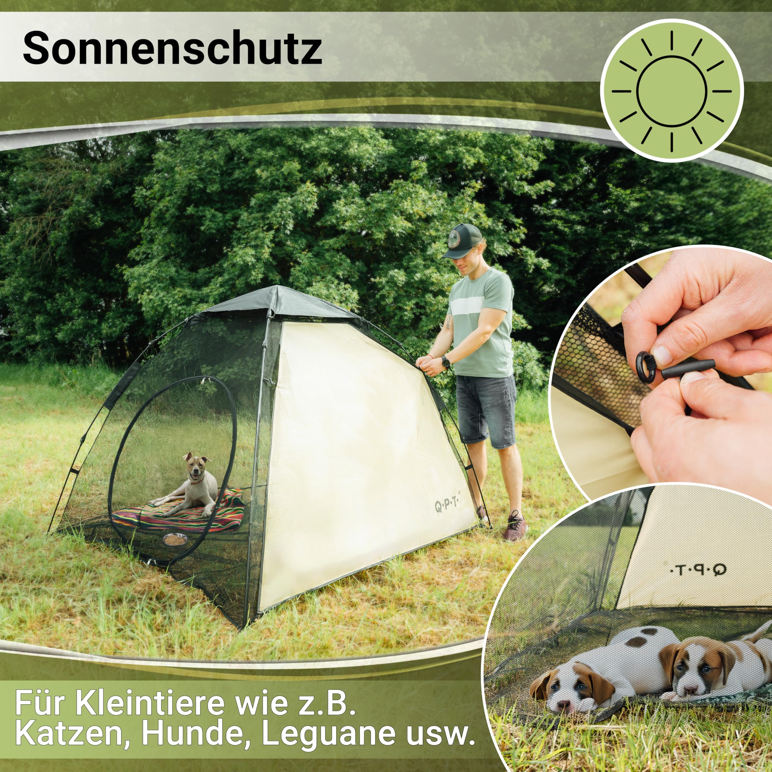 Welpenlaufstall XXL mit Dach – Stabiler Hundelaufstall für Innen & Außen – Welpenauslauf faltbar – Tierlaufstall für Hunde, Katzen & Kleintiere – wetterfest & sicher