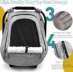 Beatoutou Baby Car Seat Cover for Boys & Girls, Waterproof & Windproof, Gray