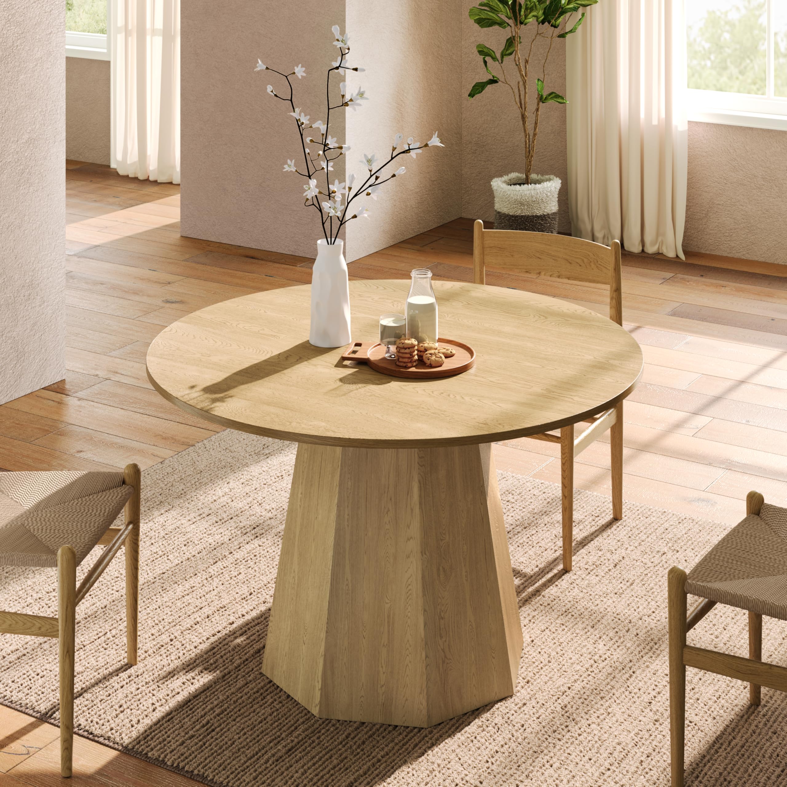Tavolo da pranzo rotondo, 120 cm, tavolo da cucina rotondo per 4
