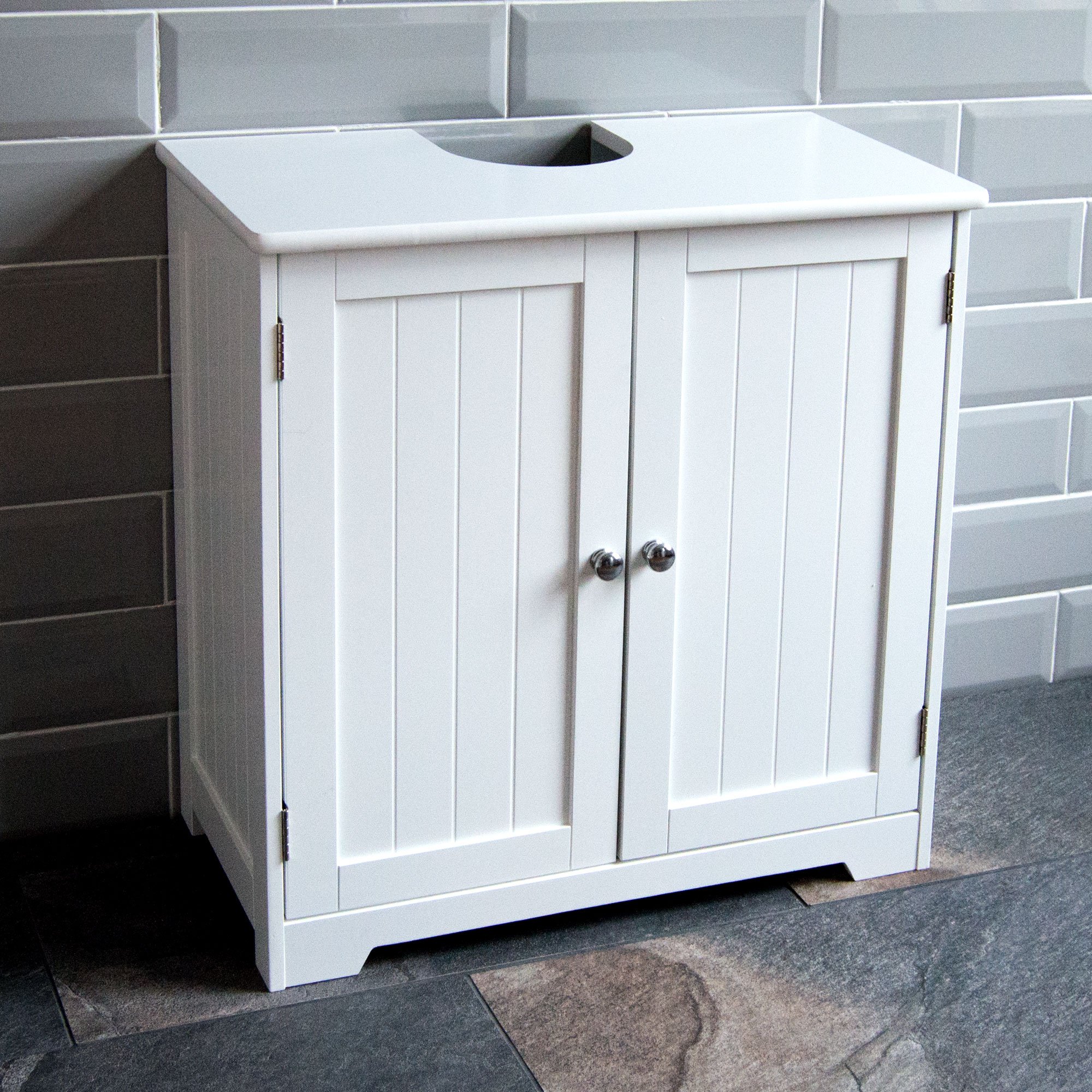 Bath Vida Priano - Mobile lavabo con 2 Ante, Bagno, 30 x 60 x 60 cm, Colore: Bianco