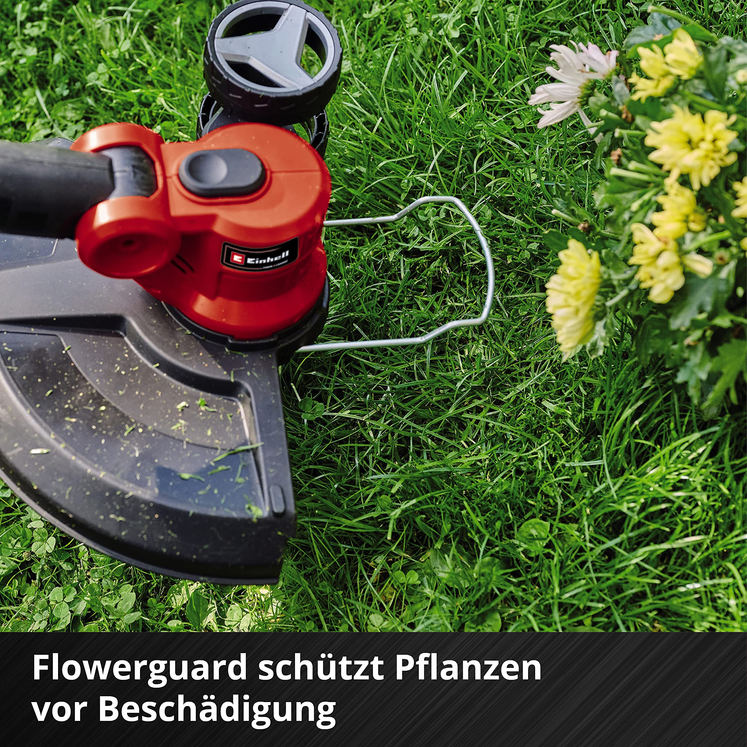 Einhell Akku-Rasentrimmer GE-CT 18/30 Li Power X-Change (18V, Schnittbreite 30 cm, Motorkopf 90° drehbar & neigbar, inkl. Fadenspule, inkl. 2,5 Ah Akku und Ladegerät)