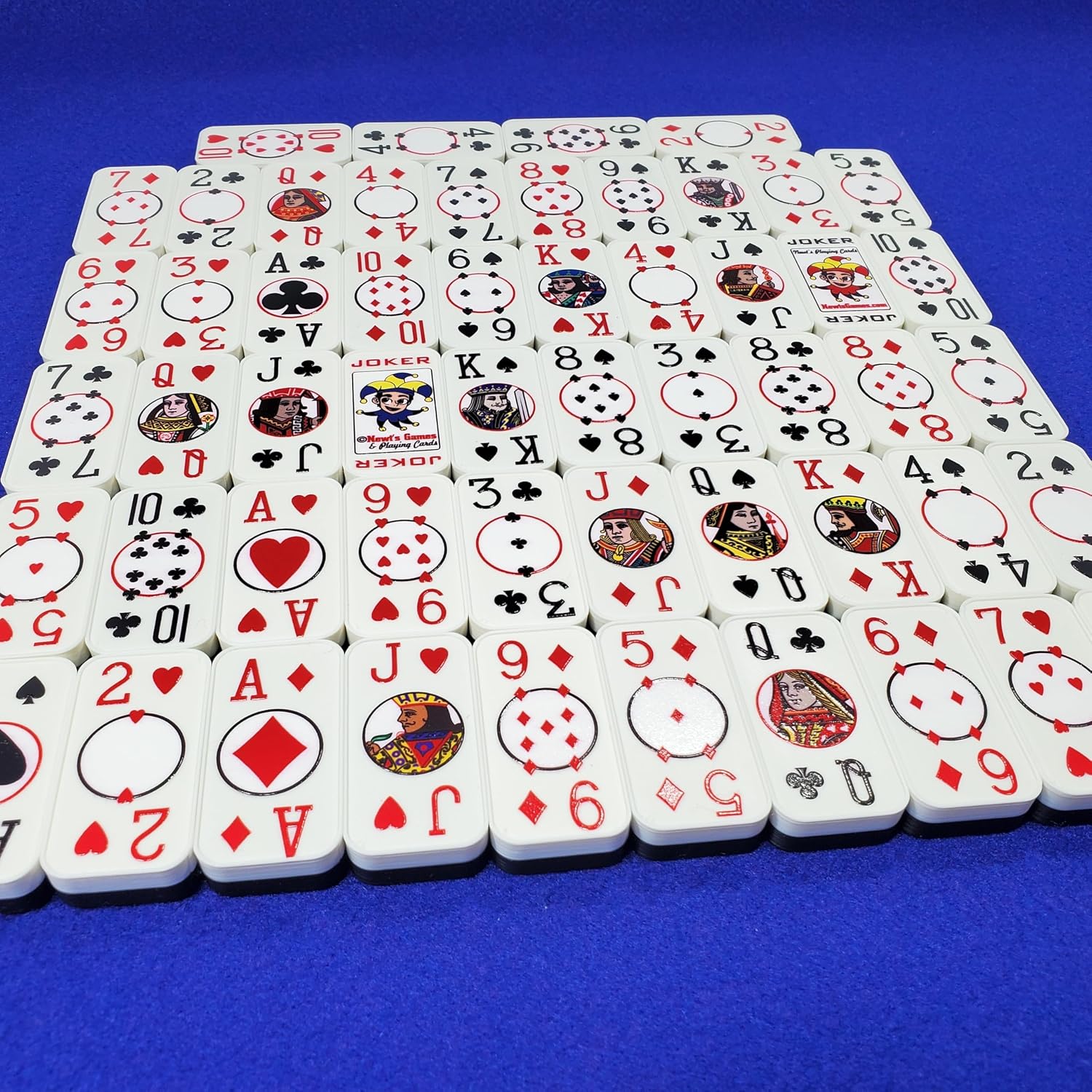Poker Dominoes - Cardian Brand Domino Playing Cards - Standard 52 Poker Card Faces w/2 Jokers, Two-Tone Back - Made in USA (Black)