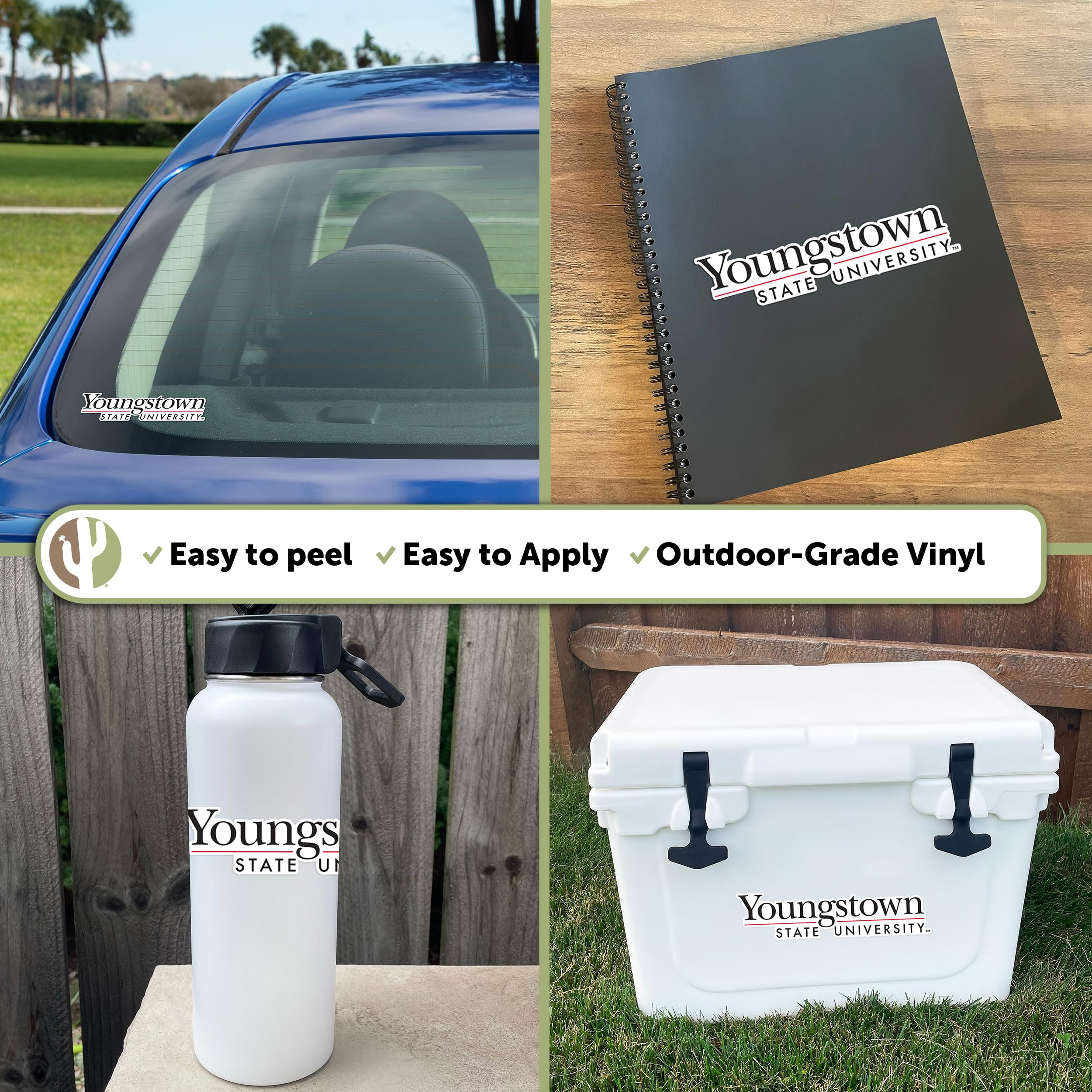 Youngstown State University Sticker Sheet - 7 Vinyl Decals For Laptop, Car, Water Bottle
