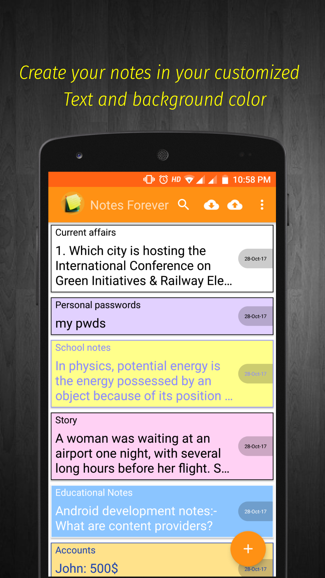 Forever notes - Floating and speaking notes - App on Amazon Appstore
