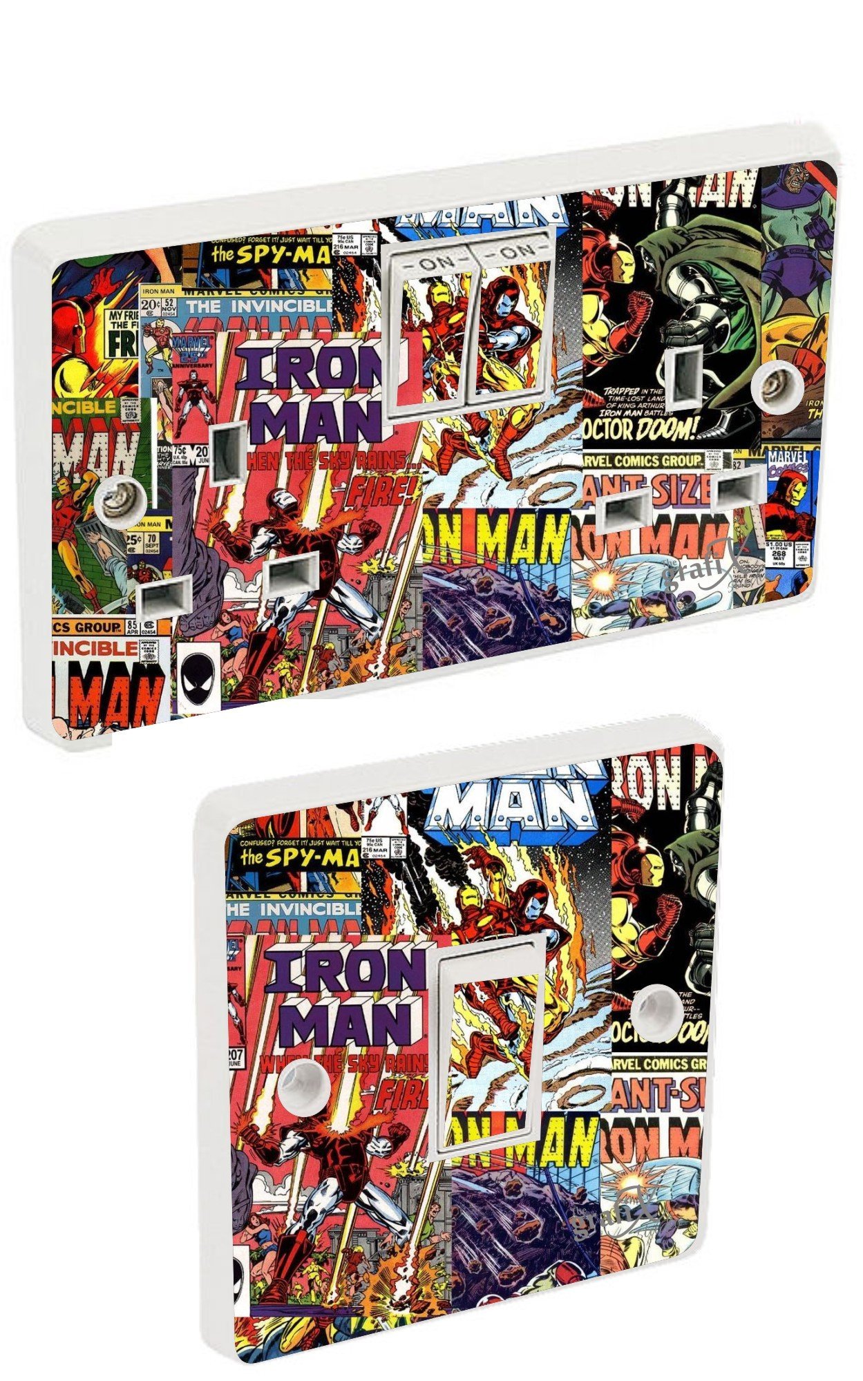 Comics Superhero Light Switch & Double Socket Sticker Vinyl/Skin Cover sosw10