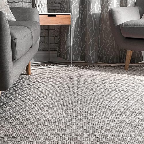 Miniatura 6 de nuLOOM Wylie - Alfombra de lana con flecos de panal de abeja, 4 x 6, beige