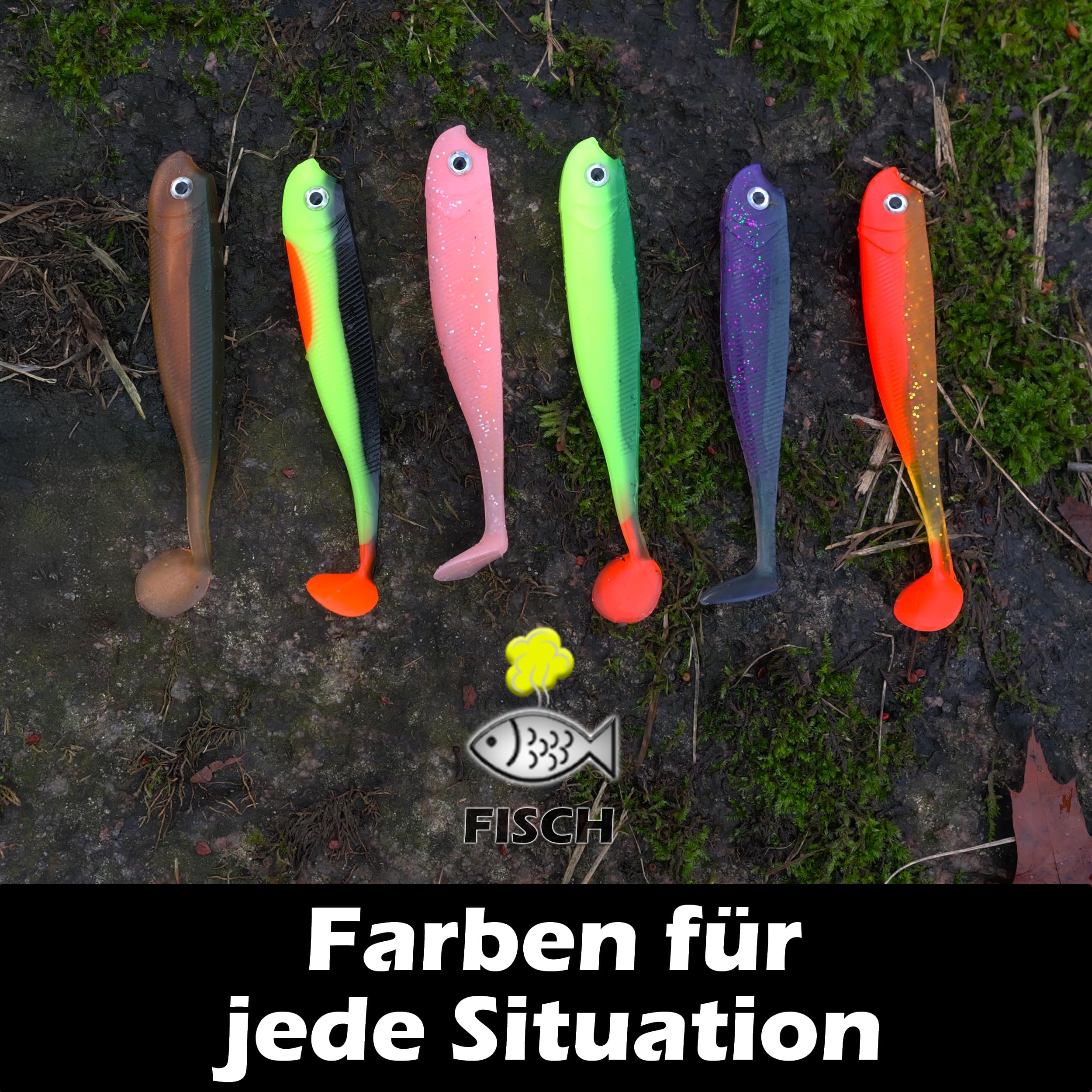 Paradox Fishing Lot de 5 leurres en caoutchouc Zander - 13 cm - Pour sandre