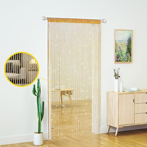 Miniatura 6 de 2 cortinas de cadena para puertas, cortinas con cuentas brillantes para puerta, cortinas de cuentas brillantes, cortina abierta para armario,