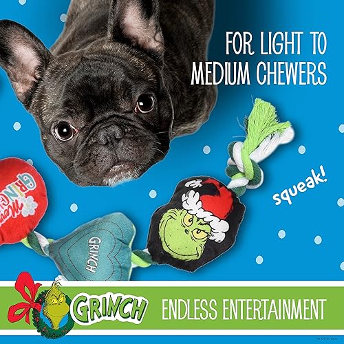 Miniatura 4 de How The Gr Stole Christmas - Juguete de cuerda de corazón de 14 pulgadas para perros, juguetes chirriantes para perros, juguetes de cuerda para