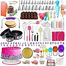 RFAQK 700PCs Cake Decorating Kit with Baking Supplies - Cake Turntable for Decorating with Baking Pans, Leveler, 24 Numbered Piping Tips, 2 Spatulas, Fondant Tools, Video Course, Pattern Chart & More