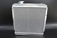 Vista 9 de Radiador de aluminio completo de 3 filas para 1958-1984 1959 1960 Toyota Land Cruiser FJ40 FJ45 6CYL 3.9 4.2 modelos, plata.