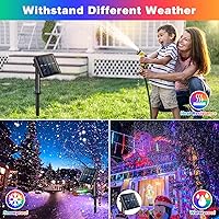 Vista 6 de JMEXSUSS Paquete de 4 100 luces LED solares de Navidad, 33 pies, luces solares impermeables para exteriores, 8 modos, luces solares multicolor