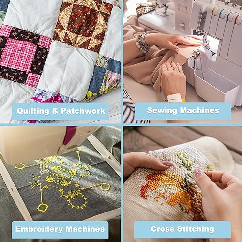 Miniatura 6 de Mandala Crafts 25 bobinas preenrolladas SA156 blancas para máquina de coser Singer -15J SA156 hilo de bobina precargado para máquina de coser