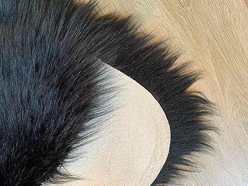 Miniatura 5 de LAMBZY Alfombra de oso de oveja sintética, súper suave, hipoalergénica, sedosa, para sala de estar, habitación de los niños, sofá (6 x 9 pies, negro)