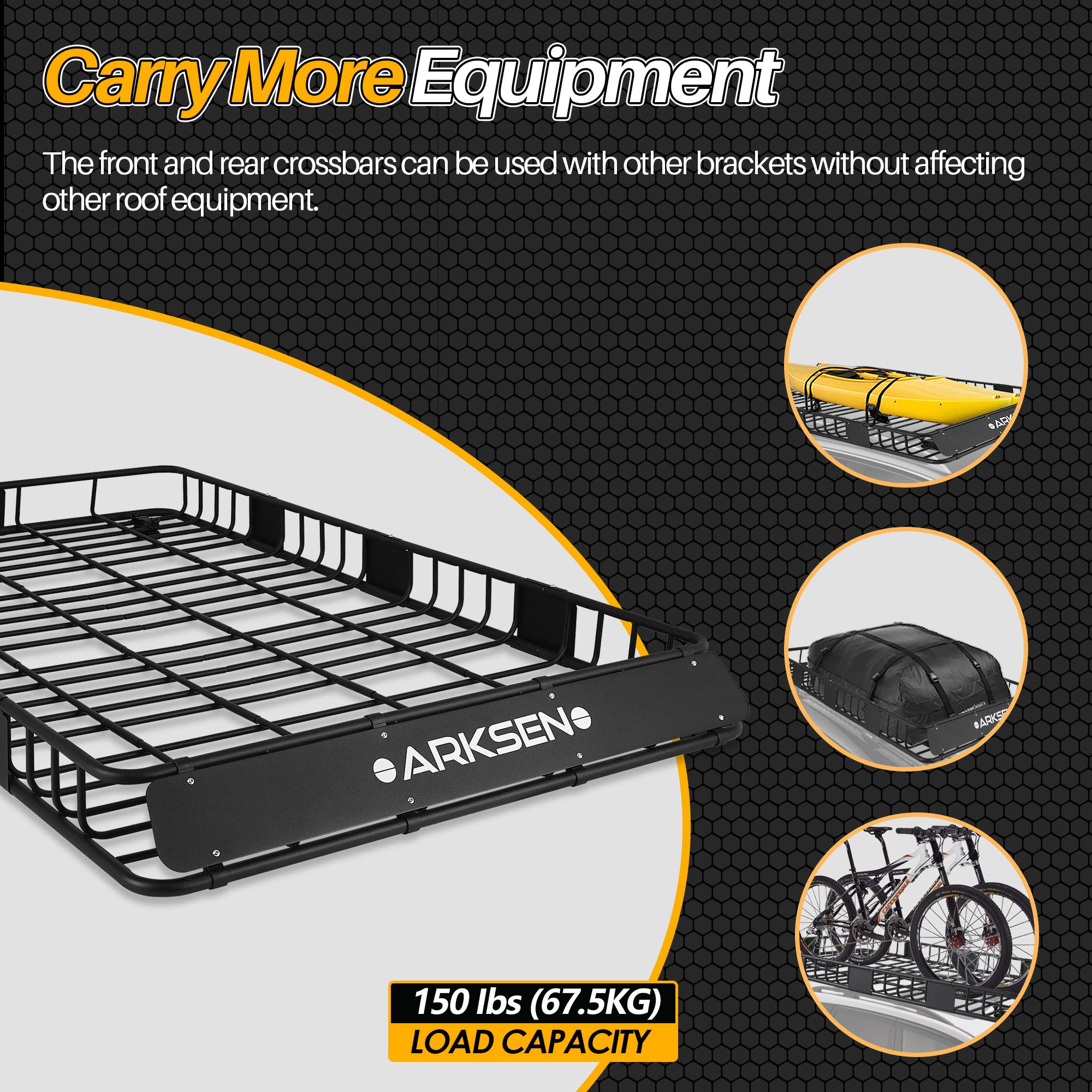 Buy ARKSEN 84 x 50 Inch PrefectWide Universal Roof Rack Cargo Basket