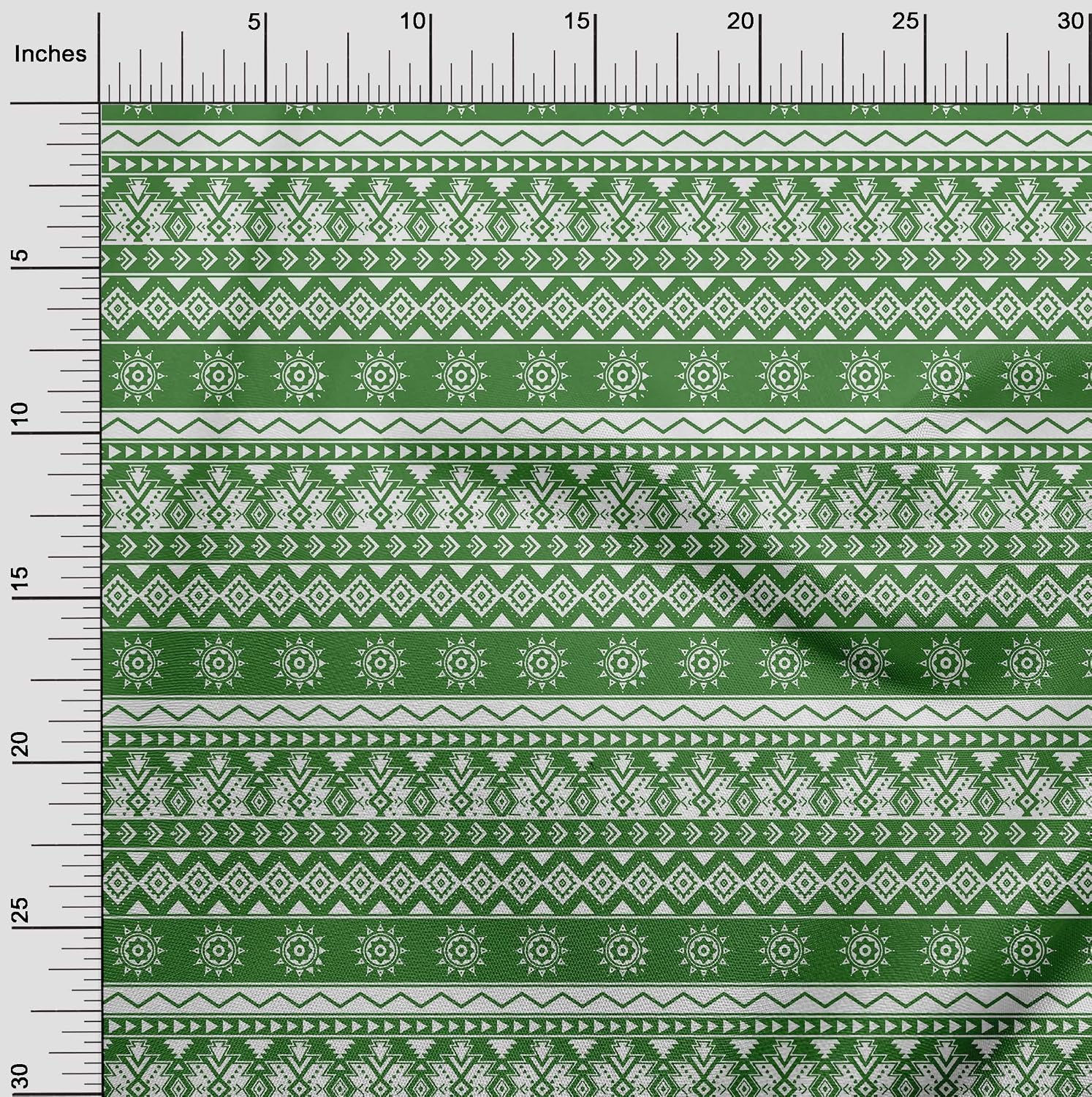 oneOone Viscose Chiffon Green Fabric Tribal Sewing Material Print Fabric By The Yard 42 Inch Wide-6059